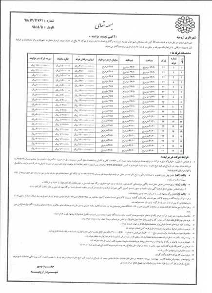 مزایده 18 باب غرفه از بلوک 22 میدان